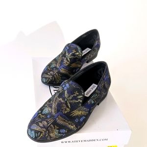 STEVEN MADDEN SHOES SUPREME BLACK BLUE LOAFERS 7
